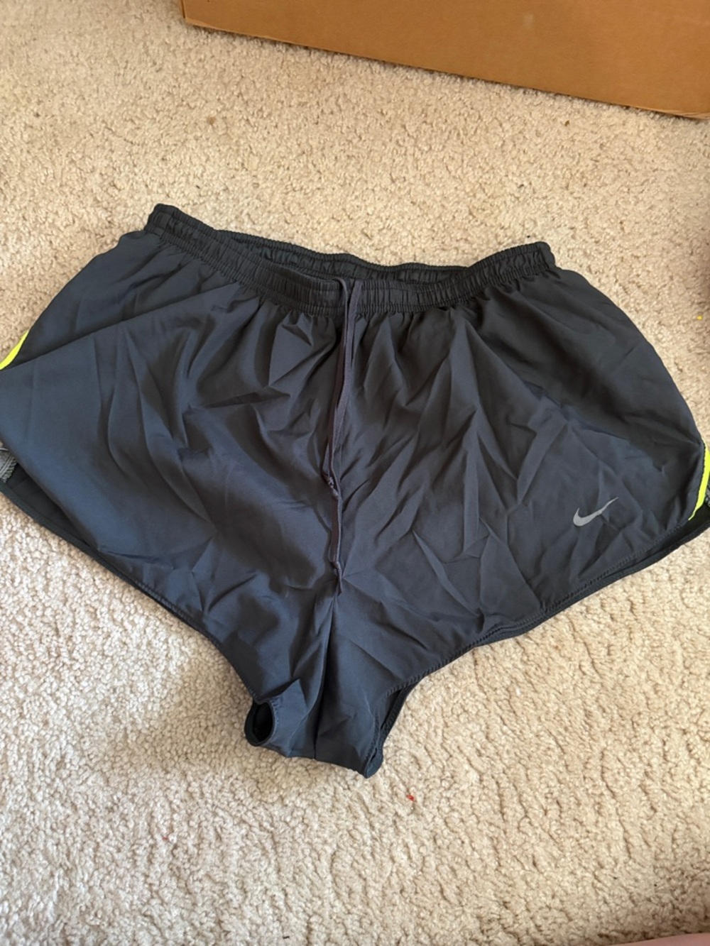 Nike Black Shorts with Neon Yellow Trim